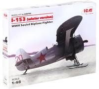 ICM Plastic Model Kit I-153 WWII Soviet Biplane Fighter 1:48 (Winter Version)
