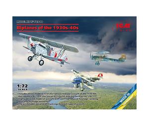 ICM 72210 Biplanes of the 1930s-40s He-51A-1, Ki-10-II, U-2/Po2VS 1:72 Model Kit