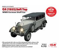 ICM72472 - ICM 1:72 - G4 (1935) Soft Top WWII DE Staff Car (Snap fit)