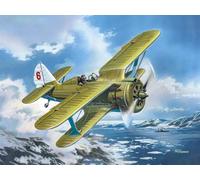 ICM Plastic Model Kit Polikarpov I-153 Chaika 1:48 WWII Soviet Biplane Fighter Black