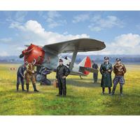 ICM 1:48 - I-153 Luftwaffe With Pilots and Ground Crew, Black
