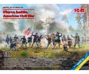 ICM DS3519 American Civil War Fierce Battle Infantry Diorama Set 1:35 Model Kit