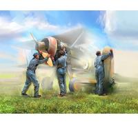 Wwii British Ground Personnel (1939-1945) (3 Figures) New Molds 1:32 Plastic Kit
