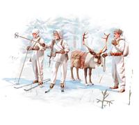ICM 35566 1:35 Finnish Riflemen (Winter 1940) (4 figures - 3 rifleman, 1 reindee