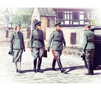 ICM Plastic Model Kit ICM35611 - 1:35 Scale WWII German Staff Personnel, 4 Figures