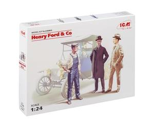 ICM ICM24003 1:24-Henry Ford & Co 3 Figures (Car not included)