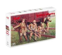 ICM ICM35301 1:35-British Infantry (1917-1918) 4 Figs, 14 x 14 x 52 millimetres