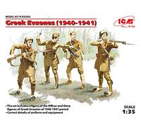ICM ICM35562 1:35-Greek Evzones (1940-1941) 4 Figs, Black, Mittel