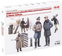 ICM ICM48086 air force 1:48-WWII Luftwaffe Pilotd & Ground Personnel, Mittel