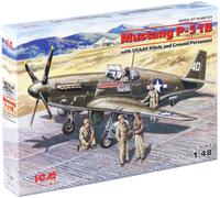 ICM ICM48125 1:48-Mustang P-51B w/USAAF Pilots/Ground Personnel