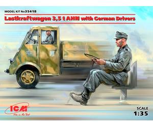ICM Models 1:35 Lastkraftwagen 3.5t AHN With German Driver Figure Model Kit