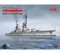 ICM Model Kit Kronprinz 1:700 Full Hull & Waterline WWI German Battleship S.016