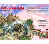 ICM Vehicles 1/35 - 7,62 cm Pak 36(r) with 4 German Crew Figures - ICM35801