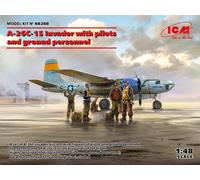 ICM ICM48288 1:48-A-26C-15 Invader w/Pilots & Ground Personnel Scale Model Kit, Black