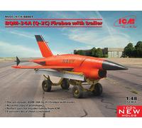 ICM Plastic Model Kit BQM-34A (Q-2C) Firebee with Trailer 1:48