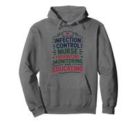 ICN, Infection Control Nurse Preventing Monitoring Educating Pullover Hoodie