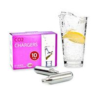 ICO 10-Pack 8g CO2 Cartridge for Sparkling Water Maker, CO2 Non-Threaded Canisters for Soda Syphon - Premium Quality Food-Grade Chargers