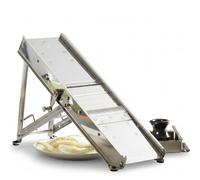 ICO Bron Coucke Professional Mandoline Slicer by Tellier with Hand Guard - Heavy Duty Stainless Steel Mandoline Slicer for Kitchen - Adjustable Straight, Julienne, & Waffle Blades - Crafted in France