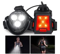 ICOCOPRO Running Light for Runners -500 Lumens, Running Chest Light with 360° Rotatable Lamp Head, Chest LED Lamp Run Light - IPX4 Waterproof - USB Rechargeable - Body Torch with Rear Safety Warning