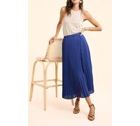 ICode Blue Pleated Long Skirt With Side Buttons Sapphire Blue size 42 | Midi Skirts Outlet | Women | White 42