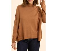 ICode Camel Cape Sweater Knit Decorative Buttons Camel size L | Knitted Sweaters Outlet | Women | Brown L