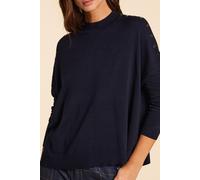 ICode Navy Cape Knit Sweater Decorative Buttons Marine size XS | Knitted Sweaters Outlet | Women XS