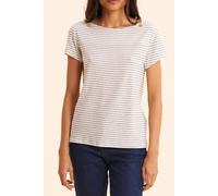 ICode White Sailor Stripe T-shirt With Buttons Off-white size XL | T-shirts Outlet | Women | White XL