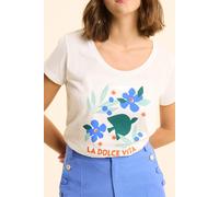 ICode White Short-sleeved Maxi Bird T-shirt Off-white size L | Shirts Outlet | Women L