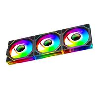 ICOLER Interstellar V1 120mm Case Reverse Fan,Infinity Mirror Module Daisy-Chain 5V ARGB PWM PC Fan Triple Pack Suitable for Computer Case & CPU Cooling(Black)