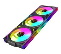 ICOLER UNI Fan JM-V2 120 Infinity Mirror Module Daisy-Chain ARGB PWM Case Fan 120mm Triple Pack Case Fan (JM V2-3IN1 BK Fan)