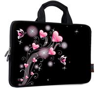 icolor 11 11.6 12 12.1 12.5 inch Laptop Carrying Bag Chromebook Case Notebook Ultrabook Bag Tablet Cover Neoprene laptop Sleeve case chromebook sleeve with Handle Boys Girls Pink Heart