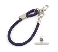 icolor Adjustable Phone Wrist Strap with Tether Tab, Braided Mobile Phone Lanyard up to 33cm, Double Buckle Wristlet with Metal Clip for Phone Case, Keys & Bag (DarkPurple)