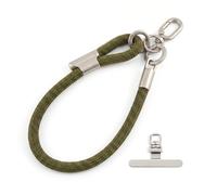 icolor Adjustable Phone Wrist Strap with Tether Tab, Braided Mobile Phone Lanyard up to 33cm, Double Buckle Wristlet with Metal Clip for Phone Case, Keys & Bag (ArmyGreen)