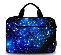 icolor Canvas 13 Inch Laptop Shoulder Case, Messenger Briefcase, Protective Carrying Bag Sleeve Fits 11.6" 12" 12.9" 13.3" Computer/Ultrabook/Notebook (Blue Starry Sky)