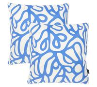 icon 2 Pack Cushion 43X43 Kyoto Fabric - Squiggle Leaf Blue