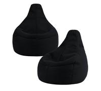 icon 2 Pack Gaming Bean Bag Recliner Performance Mesh in Black | Size: Medium ICON Black Medium