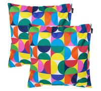 icon 2PK Cushion 43x43cm Circluar Geo, Aqua Back | Size: 43x43 cm ICON Aqua 43x43 cm