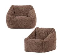 icon 2Pk Kids Armchair Beanbag Berber Mocha