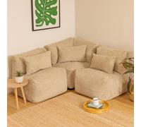 icon 3pc Noa, 1x Corner, 2x Recliner, Jumbo Cord in Cream ICON Cream