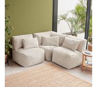icon 3pc Noa Bean Bag, 1x Corner, 2x Recliner, Jumbo Cord in Cream ICON Cream
