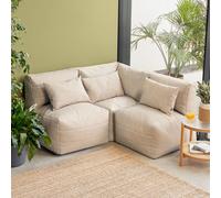 icon 3pc Noa Bean Bag, 1x Corner, 2x Recliner, Outdoor Woven Natural ICON Natural