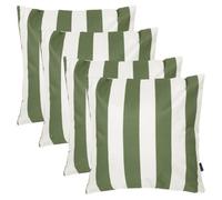icon Indoor Outdoor Cushions Filled, Stripe Collection, Olive Green, Set of 4, 43cm x 43cm, Water Resistant, Yellow Outdoor Cushions for Garden Furniture, Lounge, Garden, Patio