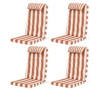 icon Outdoor High Back Seat Pad, Terracotta Deck Stripe, Set of 4, Garden Chair Seat Cushion with Fibre Fill Included, Water-Resistant, Cushions with ties for Chair, Garden, Patio Furniture