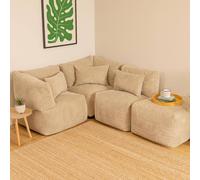icon 4pcs Noa, 2x Corner, 1x Recliner, 1x Slab, Jumbo Cord in Cream ICON Cream