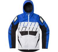 Icon Airform Retro Motorcycle Textile Jacket, white-blue, size S for Men