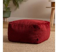 Icon Amara Jumbo Cord Square Footstool Bean Bag, Burgundy