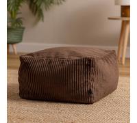 Icon Amara Jumbo Cord Square Footstool Bean Bag, Chocolate