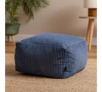 Icon Amara Jumbo Cord Square Footstool Bean Bag, Denim Blue