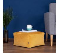 icon Amara Square Bean bag Footstool, Velvet in Yellow ICON Yellow