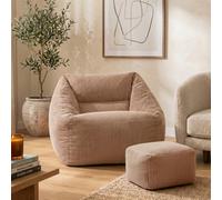 Icon Armchair And Footstool Jumbo Cord Bundle Dawn Mocha